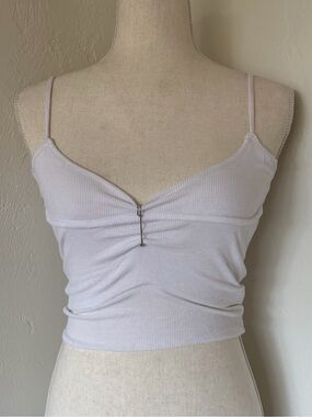 Sami Miro Low Back Double Layer Tank Top in White Rib [S]